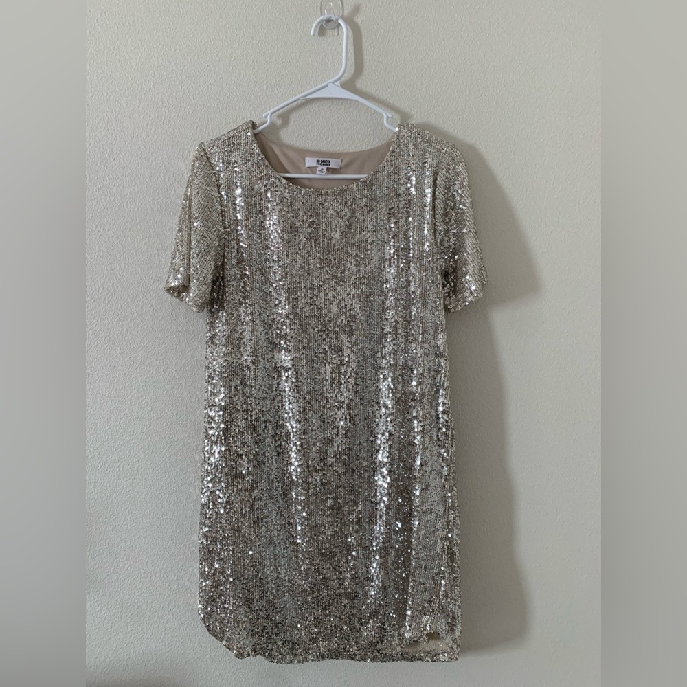 BB Dakota Sparkling Sequin Mini Dress in Silver